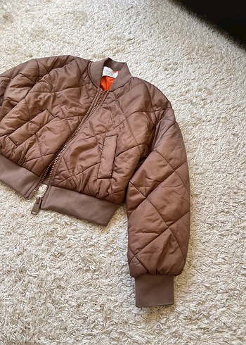 Kahverengi Fermuarlı Bomber  Mont - Görsel 3