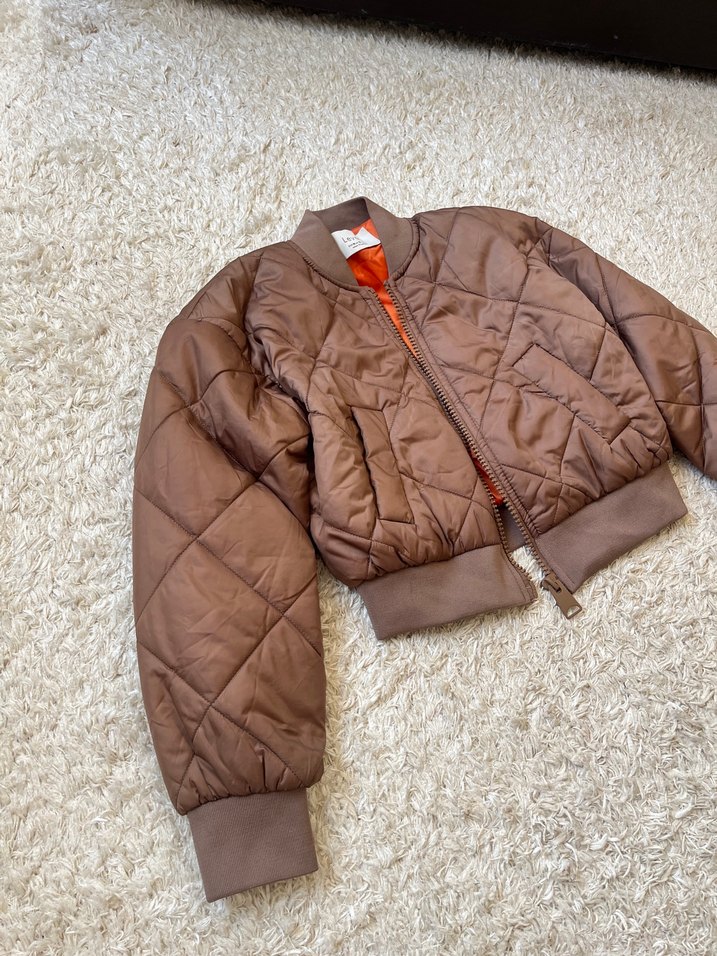 Kahverengi Fermuarlı Bomber  Mont - Görsel 2