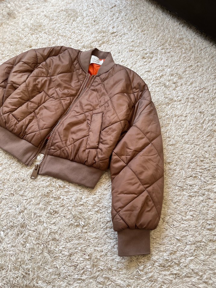 Kahverengi Fermuarlı Bomber  Mont - Görsel 3