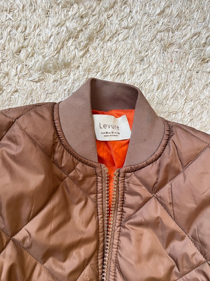 Kahverengi Fermuarlı Bomber  Mont - Görsel 5