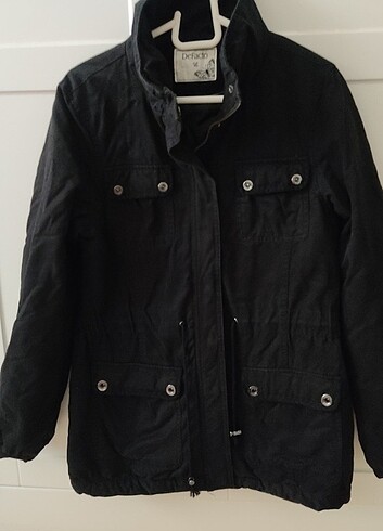 Uzun siyah çok şık bir mont - Görsel 5