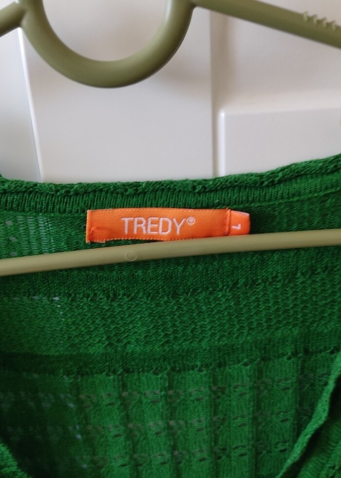 Yeşil triko ince hırka  - Görsel 2