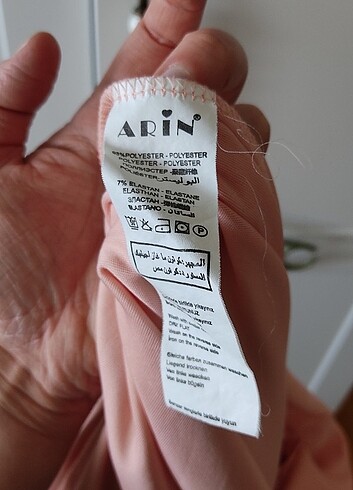 Pudra  rengi tül detaylı uzun elbise - Görsel 5