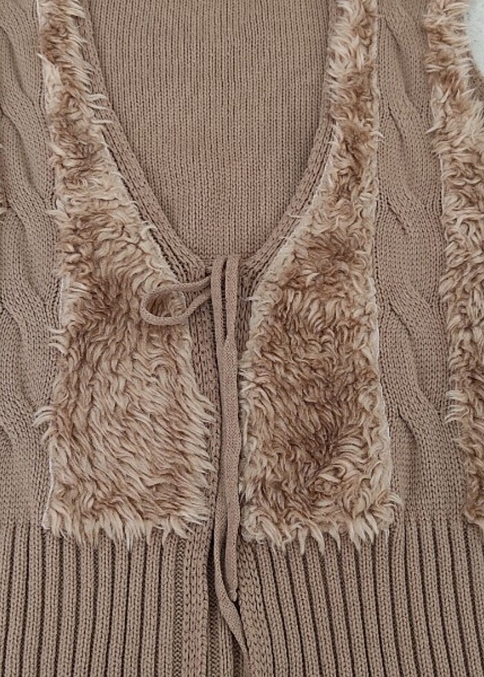 Peluş kürklü yelek - Görsel 3