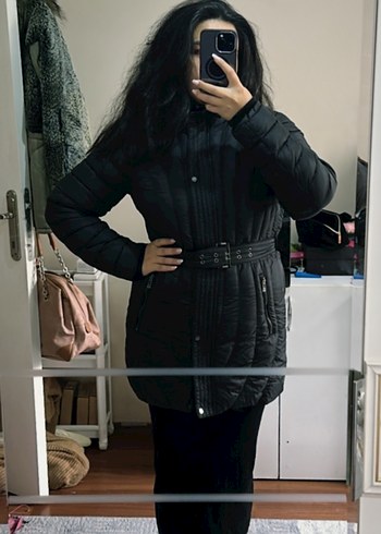 Zara Siyah Puff Kol Midi Kadın Kışlık Mont
