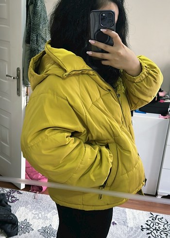 Pull and Bear Sarı oversize Puff Mont