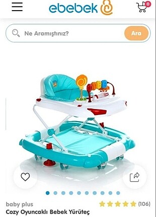 Beşik olabilen yürüteç ebebek baby plus