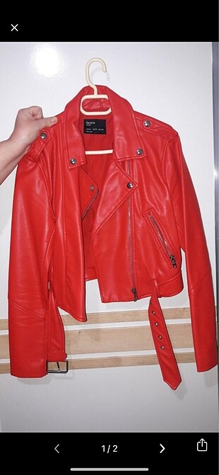 kırmızı deri ceket