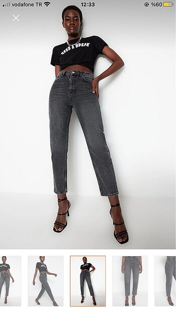 Trendyol & Milla Antrasit mom jean