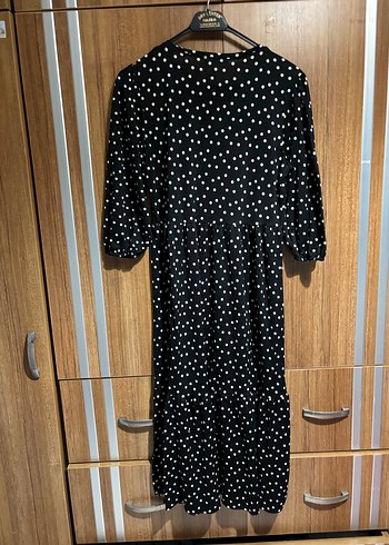 zara puantiyeli uzun elbise s beden | Gardrops