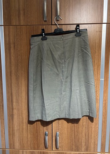 park bravo düğme detaylı gri etek - Görsel 3