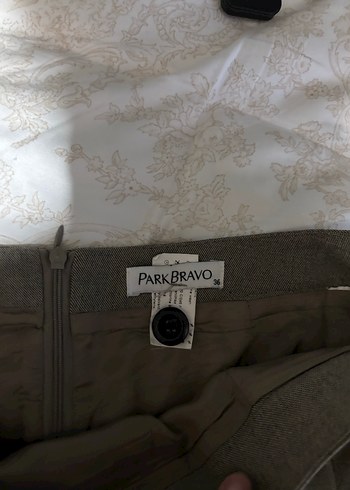 park bravo düğme detaylı gri etek - Görsel 4