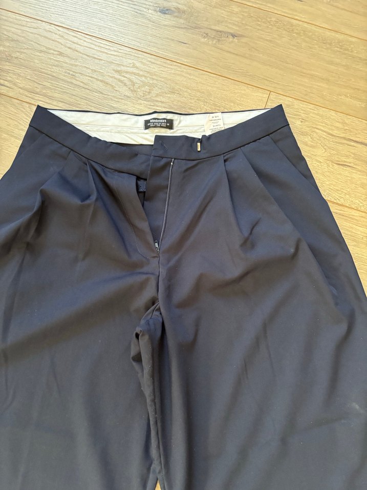 lacivert rahat bol kesim kumaş pantolon - Görsel 3