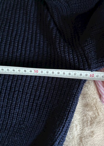 lacivert crop kolej temalı triko kazak - Görsel 7