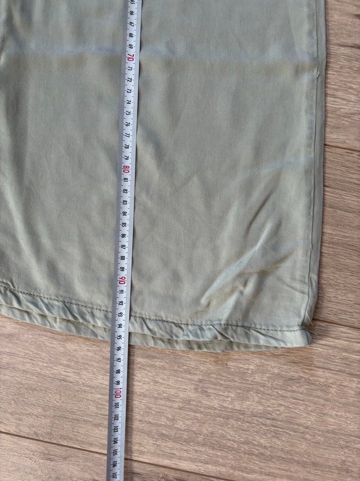 yeşil renk beli lastikli pantolon - Görsel 3