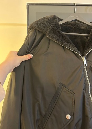 zara çift taraflı peluş mont - Görsel 3