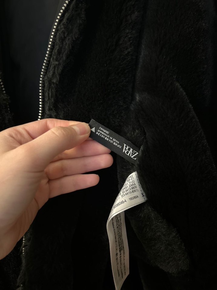 zara çift taraflı peluş mont - Görsel 4