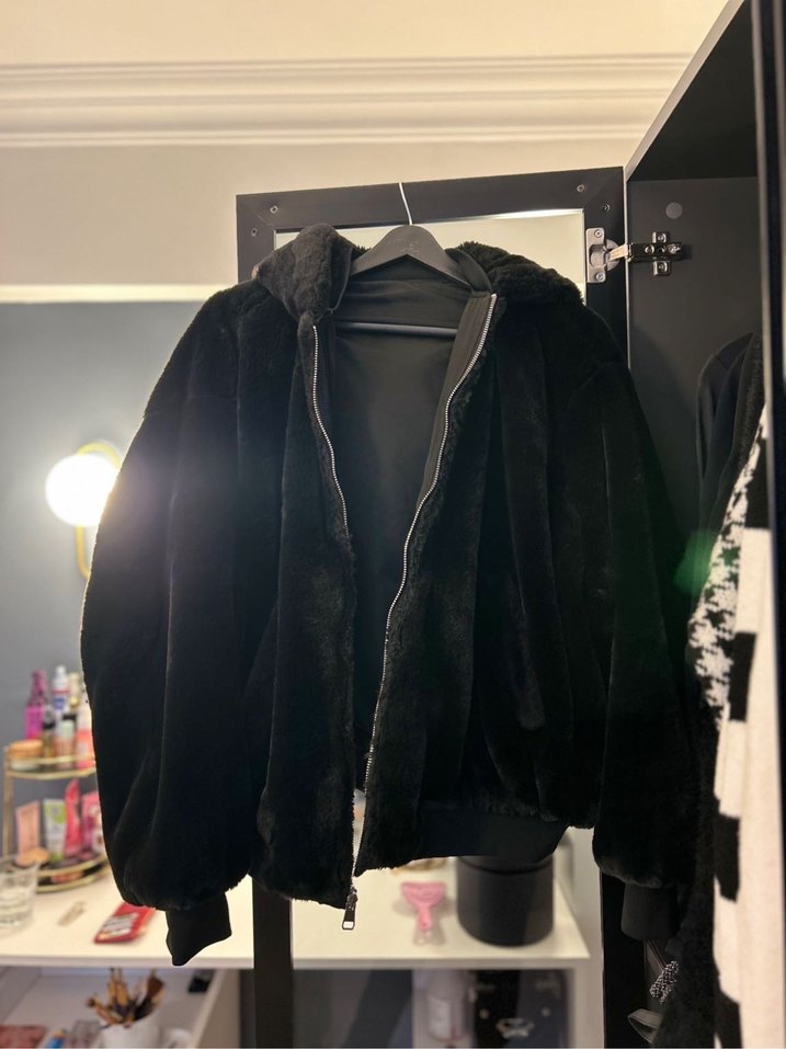 zara çift taraflı peluş mont - Görsel 2