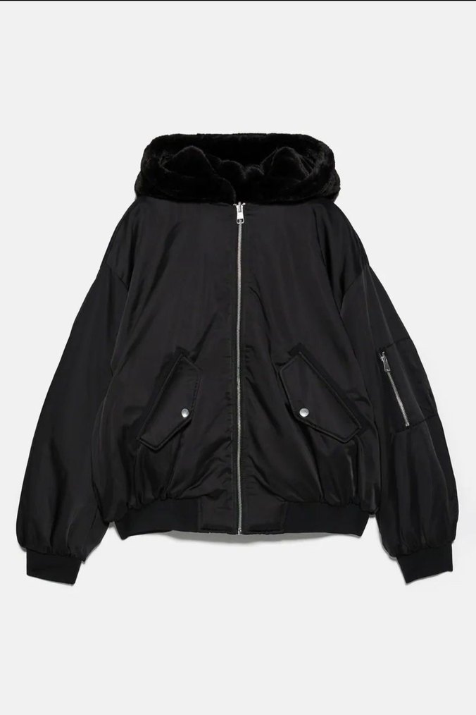 zara çift taraflı peluş mont - Görsel 5