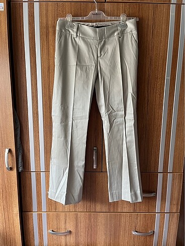 beymen 36 beden bej rengi kumaş pantolon