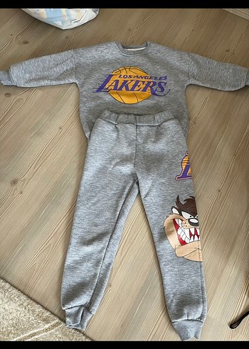 Gri Los Angeles Lakers Erkek Çocuk Eşofman Takımı