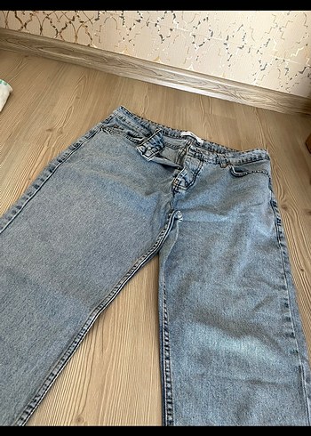 34 Beden Gri Rahat Kesim Midi Denim Kadın Jean