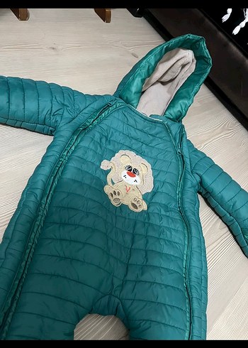 Fermuarlı Turkuaz Bebek Tulumu - Görsel 2