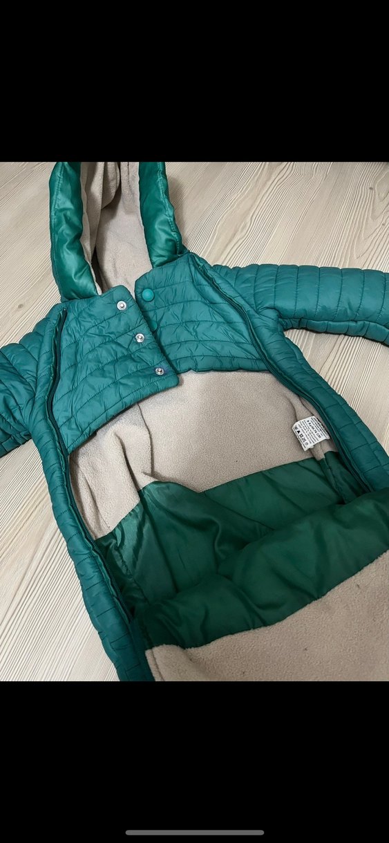 Fermuarlı Turkuaz Bebek Tulumu - Görsel 4