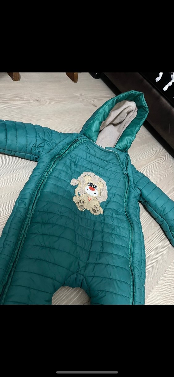 Fermuarlı Turkuaz Bebek Tulumu - Görsel 2