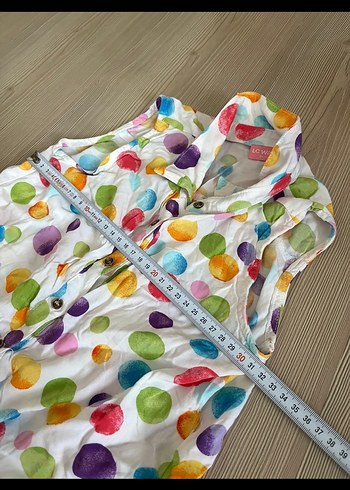 Renkli  Desenli Kolsuz Kız çocuk gömlek - Görsel 4