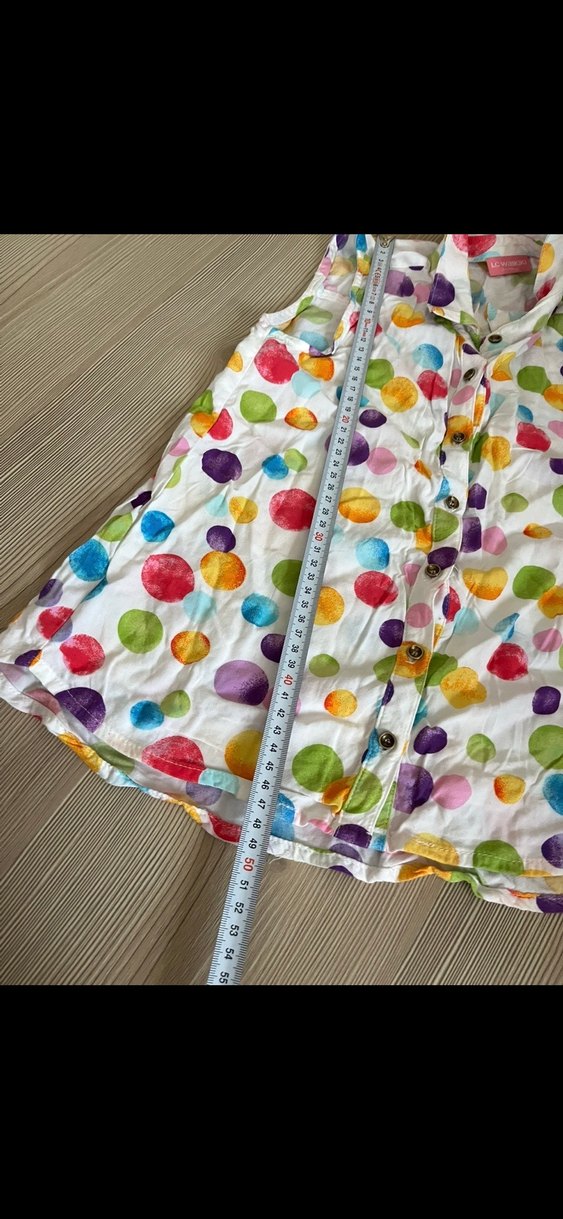 Renkli  Desenli Kolsuz Kız çocuk gömlek - Görsel 3