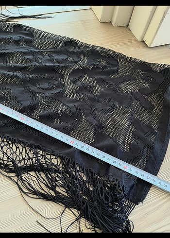 Siyah Püsküllü Bohem Kadın pareo - Görsel 7