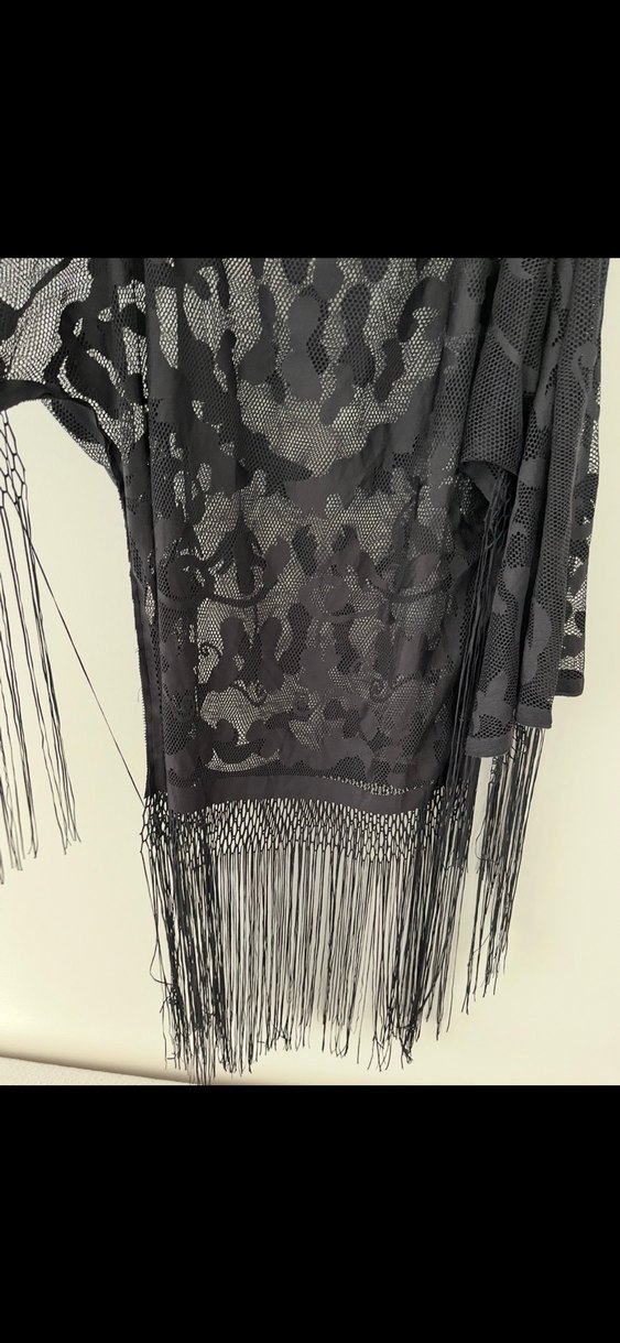 Siyah Püsküllü Bohem Kadın pareo - Görsel 5