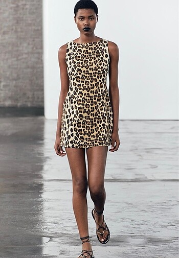 Zara leopar elbise