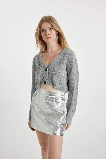 Defacto | Cool Regular Fit V yaka Triko Hırka | M