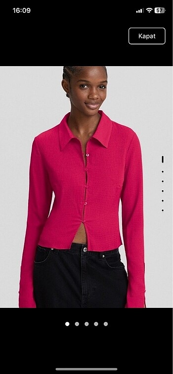 bershka crop gömlek