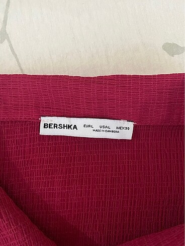 l Beden pembe Renk bershka crop gömlek