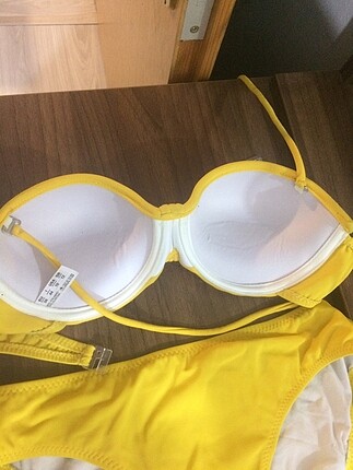 38 Beden sarı Renk Sarı dolgulu bikini takımı. Son fiyat