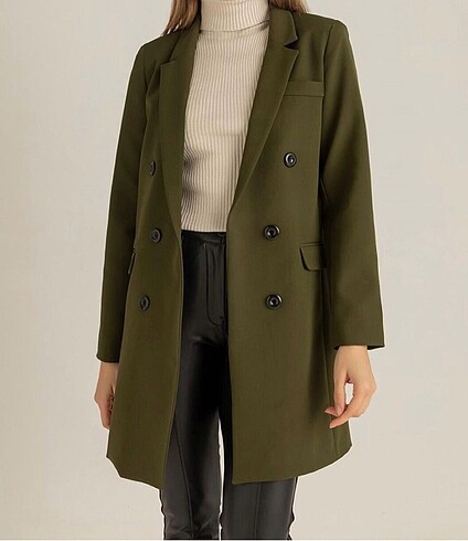 Vatkalı Uzun Blazer Ceket