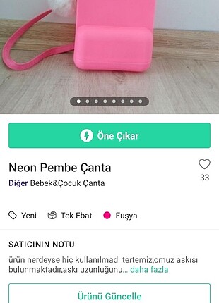 NEON Pembe Çanta