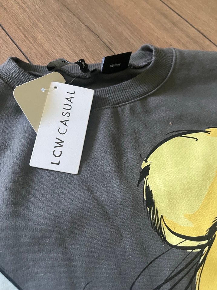 Gri Baskılı Kadın Sweatshirt - Görsel 5