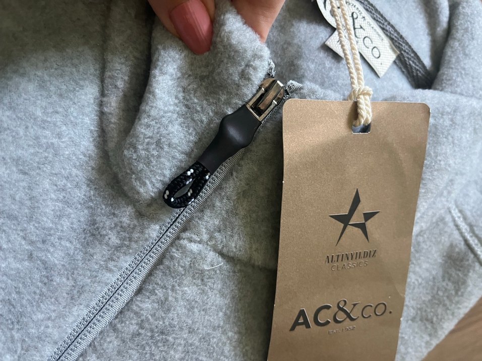 Gri Fermuarlı Erkek Polar Sweatshirt - Görsel 2