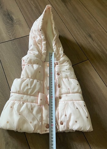 Kız Çocuk Kapüşonlu Düğmeli şişme mont - Görsel 8