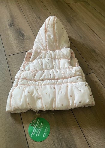 Kız Çocuk Kapüşonlu Düğmeli şişme mont - Görsel 7