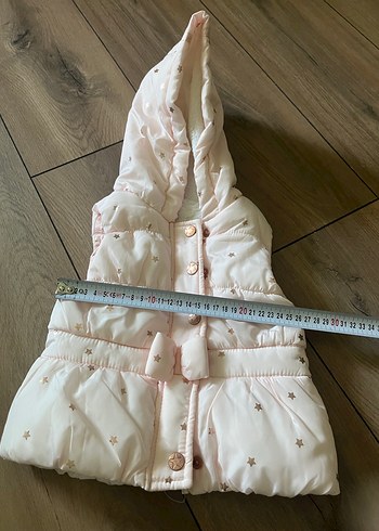 Kız Çocuk Kapüşonlu Düğmeli şişme mont - Görsel 9