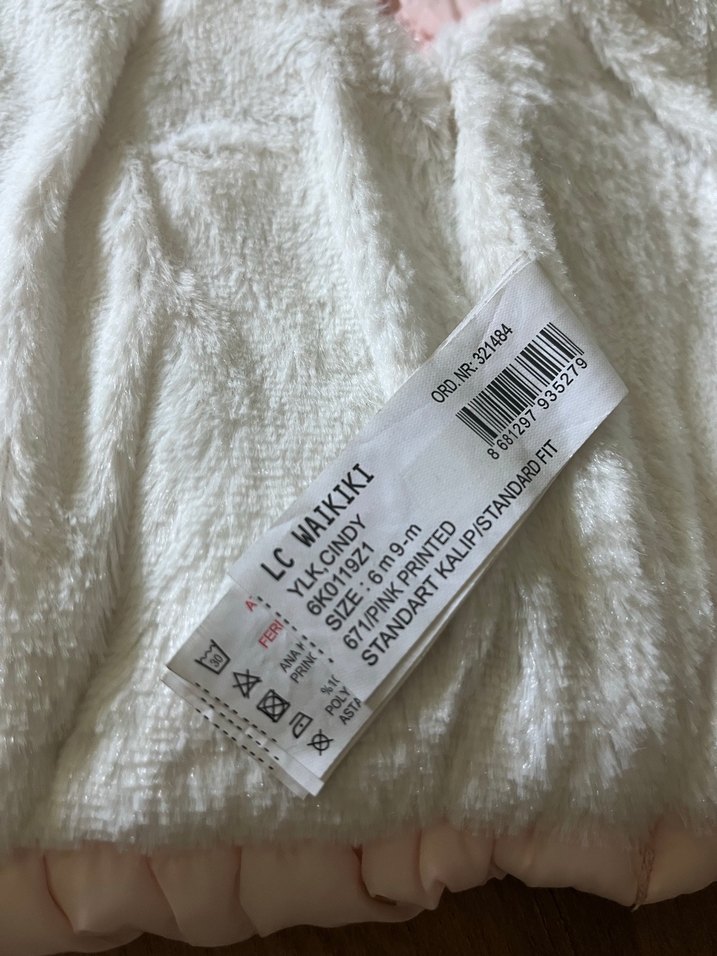 Kız Çocuk Kapüşonlu Düğmeli şişme mont - Görsel 4