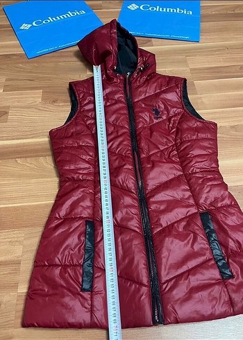 U.S Polo Bordo Kapüşonlu Kadın şişme yelek - Görsel 7