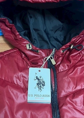 U.S Polo Bordo Kapüşonlu Kadın şişme yelek - Görsel 3