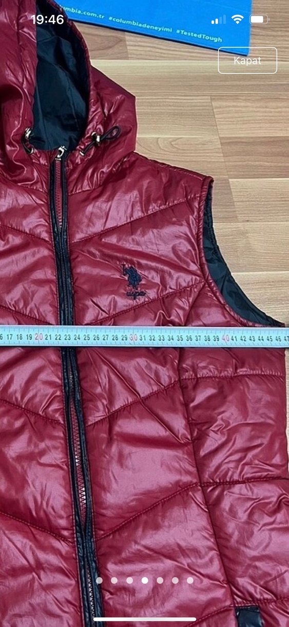 U.S Polo Bordo Kapüşonlu Kadın şişme yelek - Görsel 4