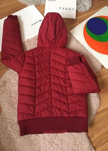 Bordo Fermuarlı Kadın Kışlık mont - Görsel 3